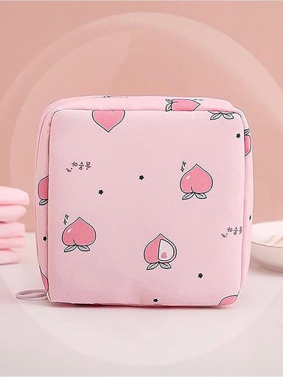 Handbags - Pink Peach Print Women's Travel Pouch
